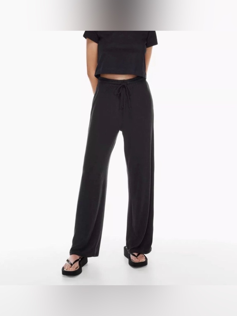 Aritzia Wilfred free Lounge Pants Black Wide-Leg Pants